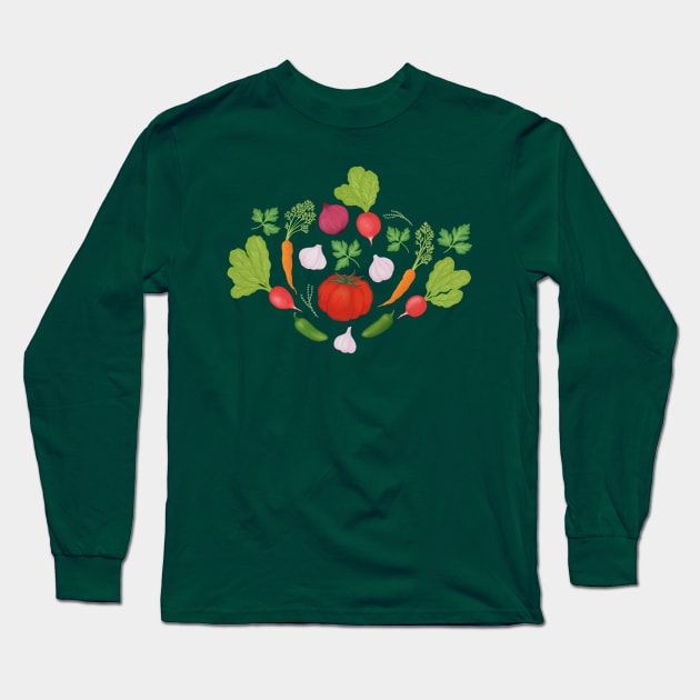 Vegetable Bounty Long Sleeve T-Shirt by Carabara Designs